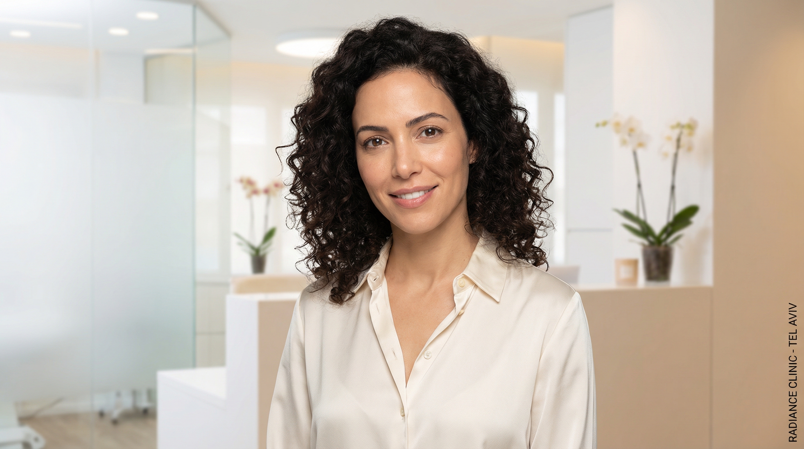 אישה עם עור זוהר לאחר טיפול Glow Shot